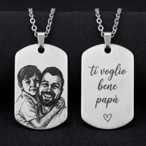 Collana in acciaio con fotoincisione - immagine 4